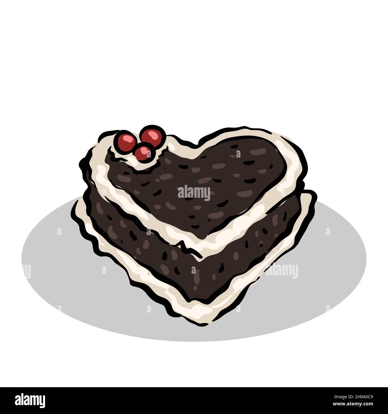 Illustration du gâteau au chocolat de Noël Illustration de Vecteur