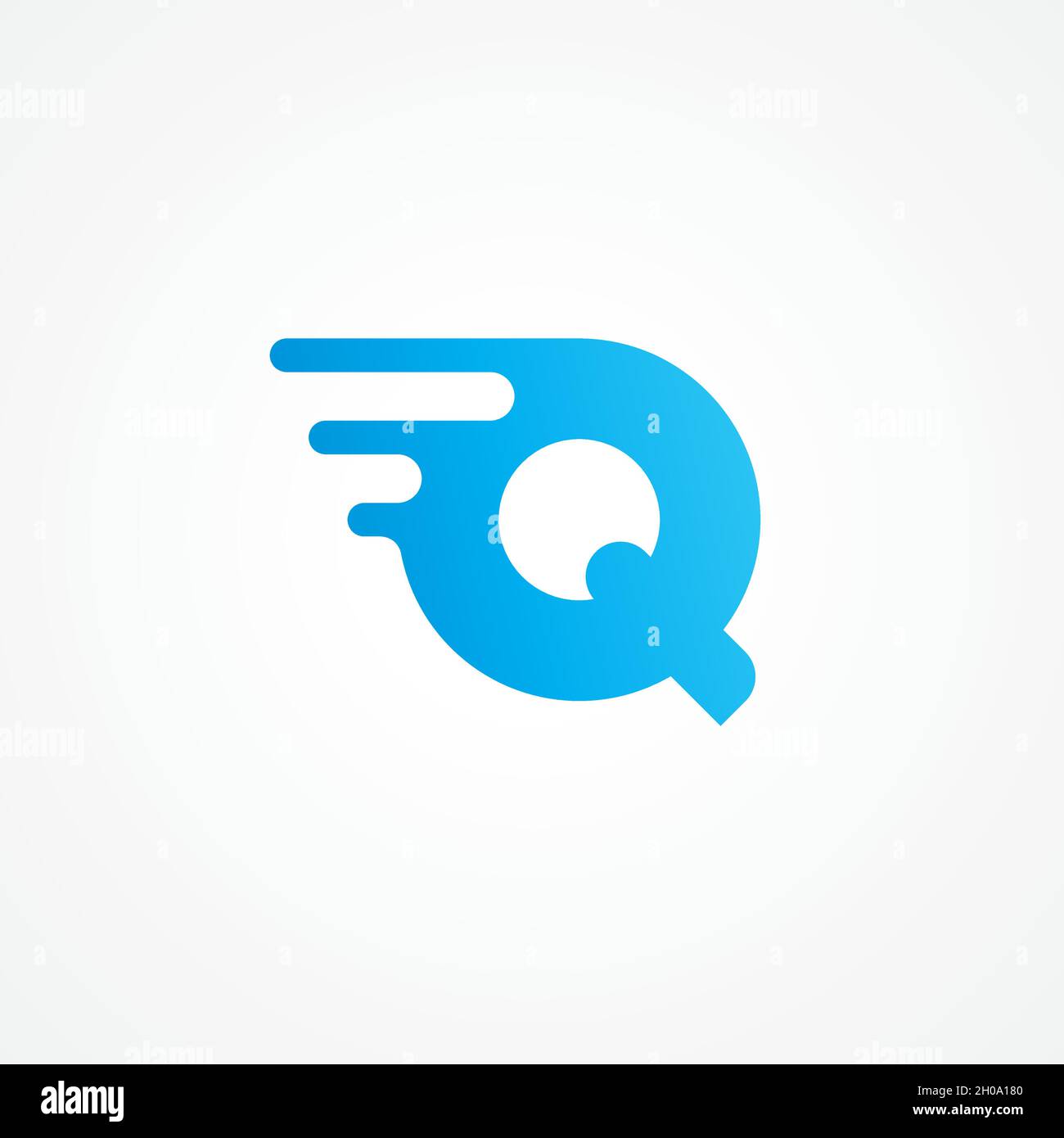 Modèle de conception initiale du logo de l'alphabet.Illustration vectorielle de la lettre Q striée avec effet fluide.Convient aux produits pour enfants, à la nourriture et aux boissons, aux jouets Illustration de Vecteur