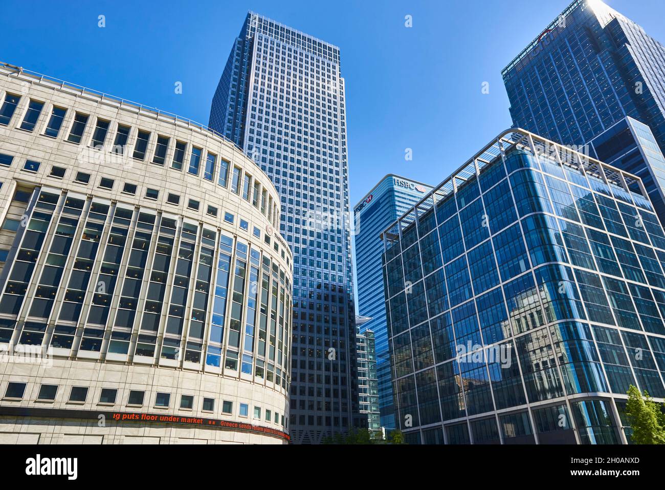Bâtiments financiers à Canary Wharf dans l'île de Dogs, Londres, Royaume-Uni Banque D'Images