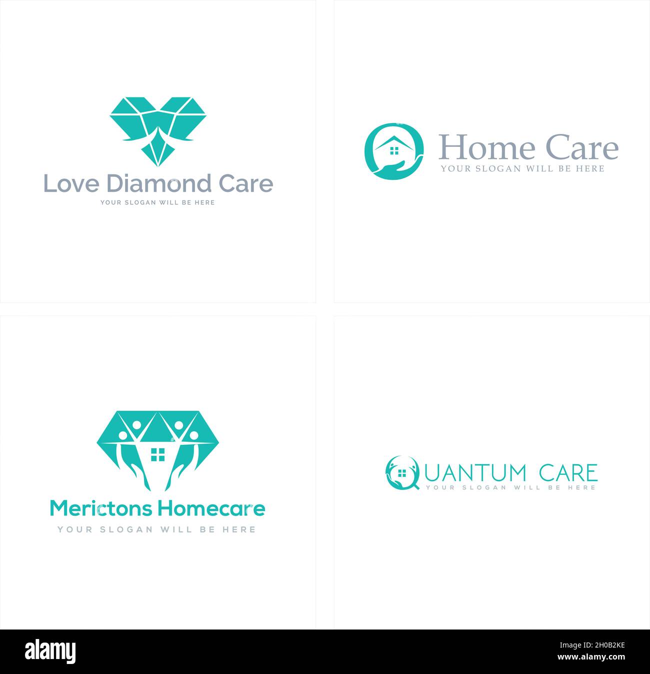 Design moderne du logo d'entreprise Diamond Home Care Illustration de Vecteur