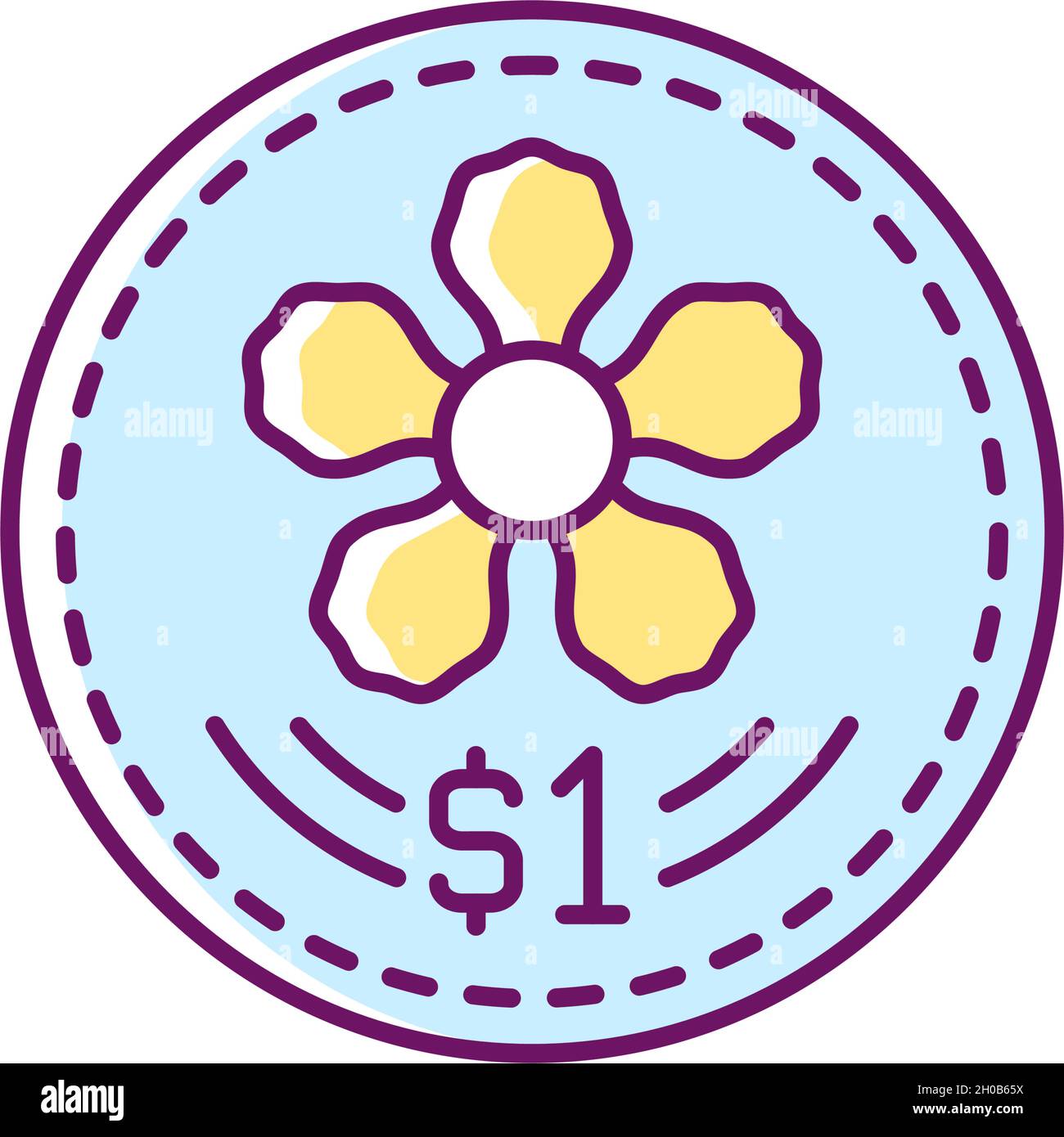 Icône de couleur RVB du motif pièces de monnaie Illustration de Vecteur