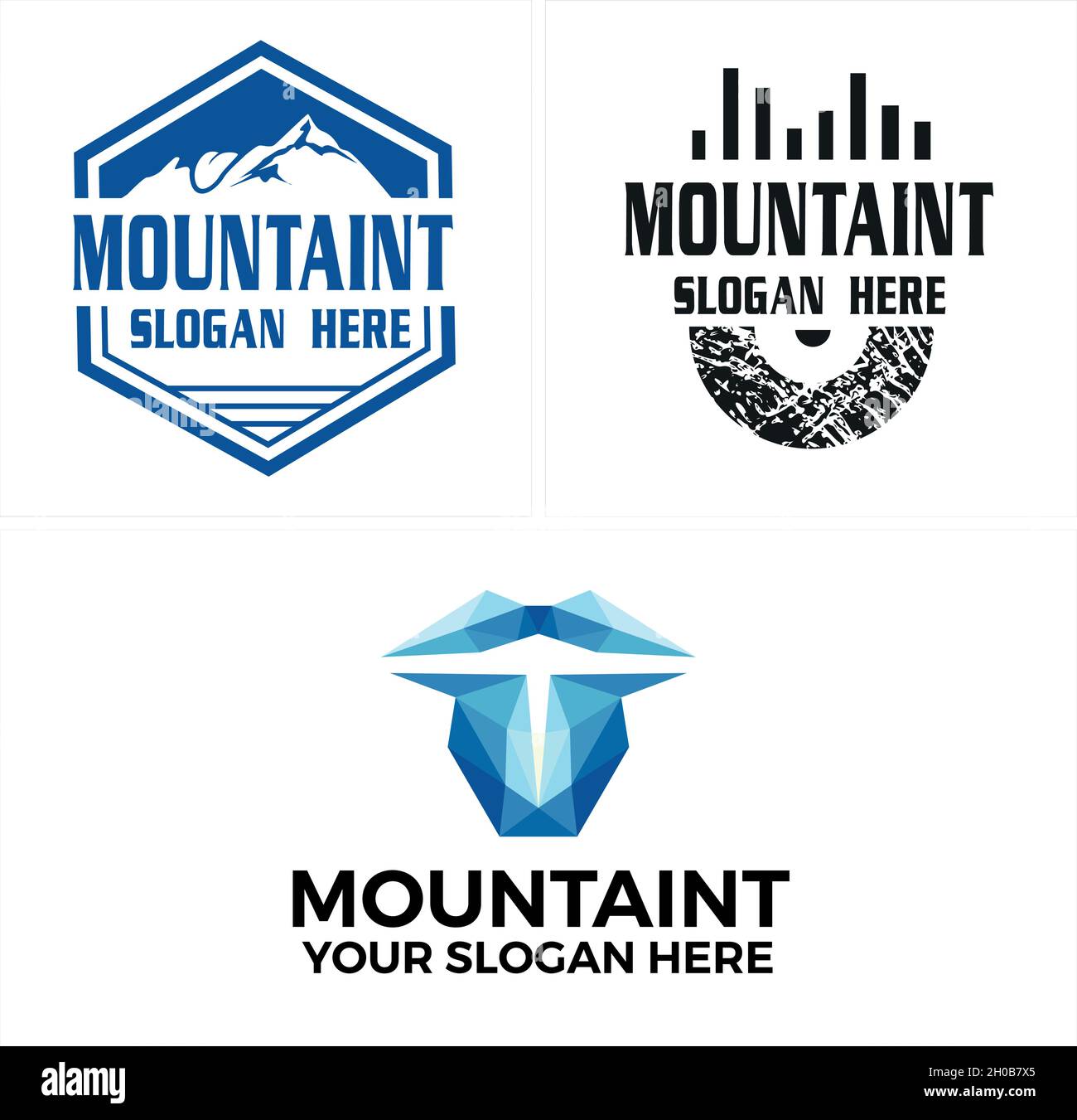 Design moderne du logo Mountain Vector Illustration de Vecteur
