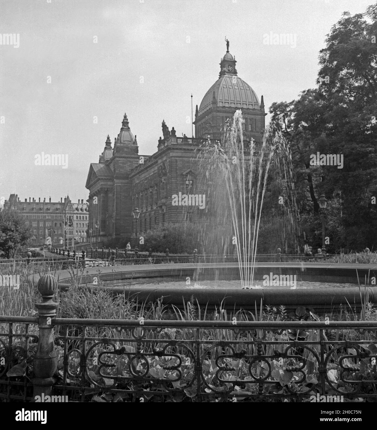 Das Reichsgerichtsgebäude à Leipzig, Deutschland 1930 er Jahre. Cour suprême au palais de Leipzig, Allemagne 1930. Banque D'Images