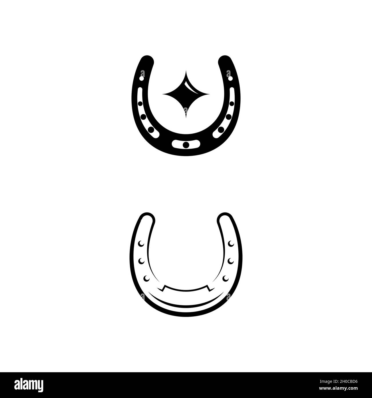 Modèle d'illustration de conception d'icône Vector pour chaussures de cheval Banque D'Images
