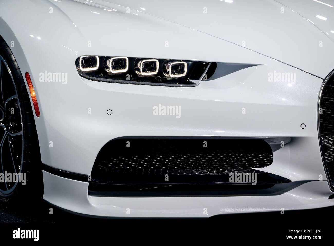 Bugatti Chiron 8.0 W16 DSG voiture sportive séquentielle présentée au salon de l'automobile de Paris.2 octobre 2018 Banque D'Images