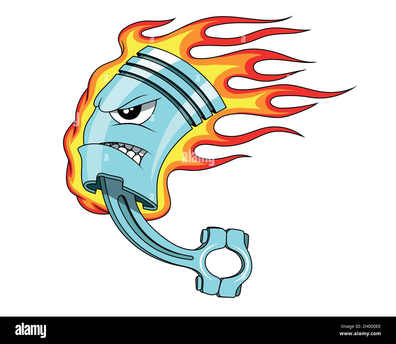 Piston.Tatouage de piston d'alésage.Logo de la mascotte du piston.Graphiques vectoriels à concevoir Illustration de Vecteur