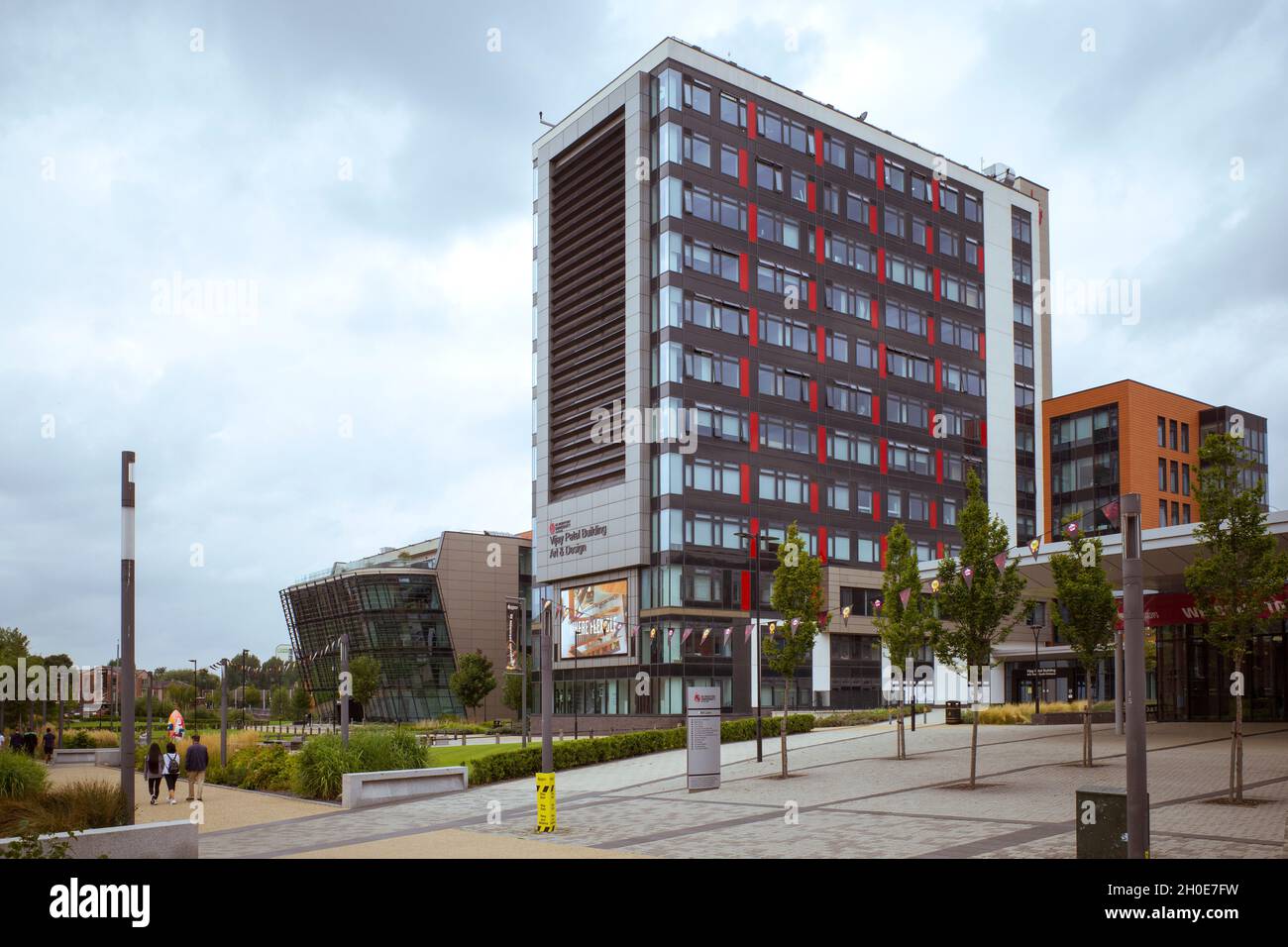 Le bâtiment Vijay Patel, Université de Montfort, Leicester. Banque D'Images