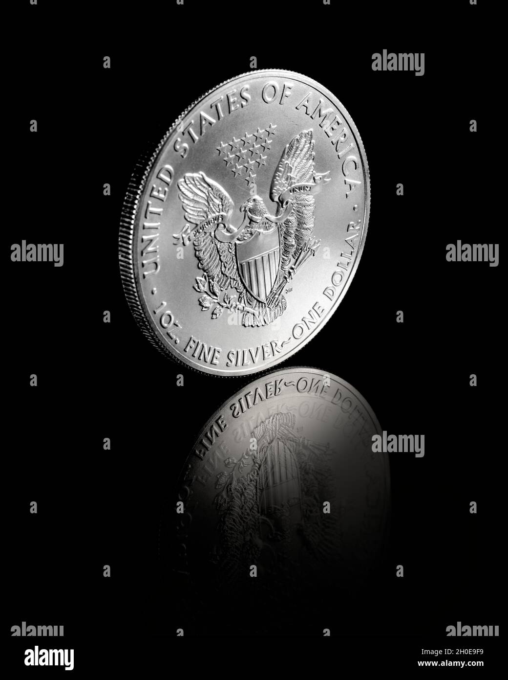 2014 États-Unis d'Amérique - 1 Troy once Silver Eagle - .999 Fine Silver coin - US Mint Banque D'Images