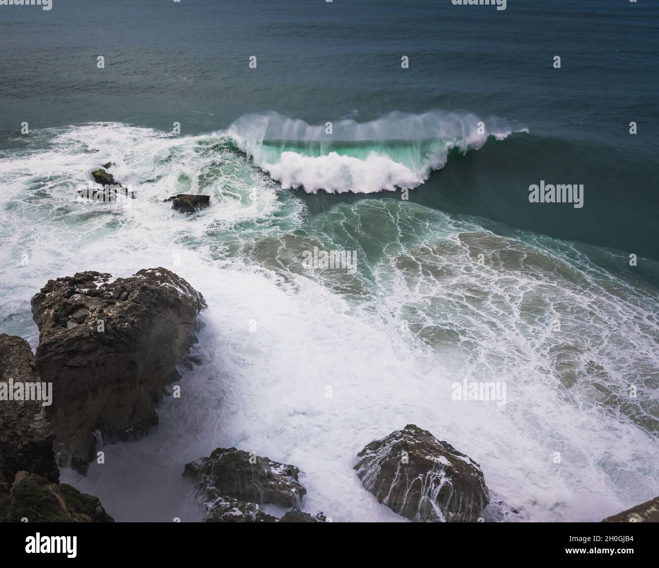 Grande vague de Nazare - Nazare, Portuga Banque D'Images