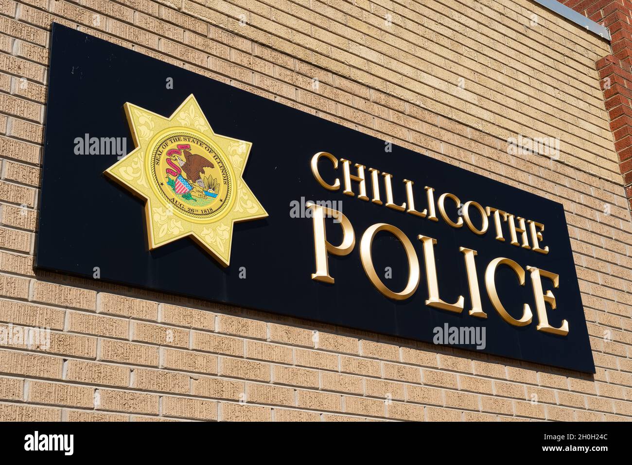 Chillicothe, Illinois - États-Unis - 16 septembre 2021 : extérieur du poste de police de Chillicothe. Banque D'Images