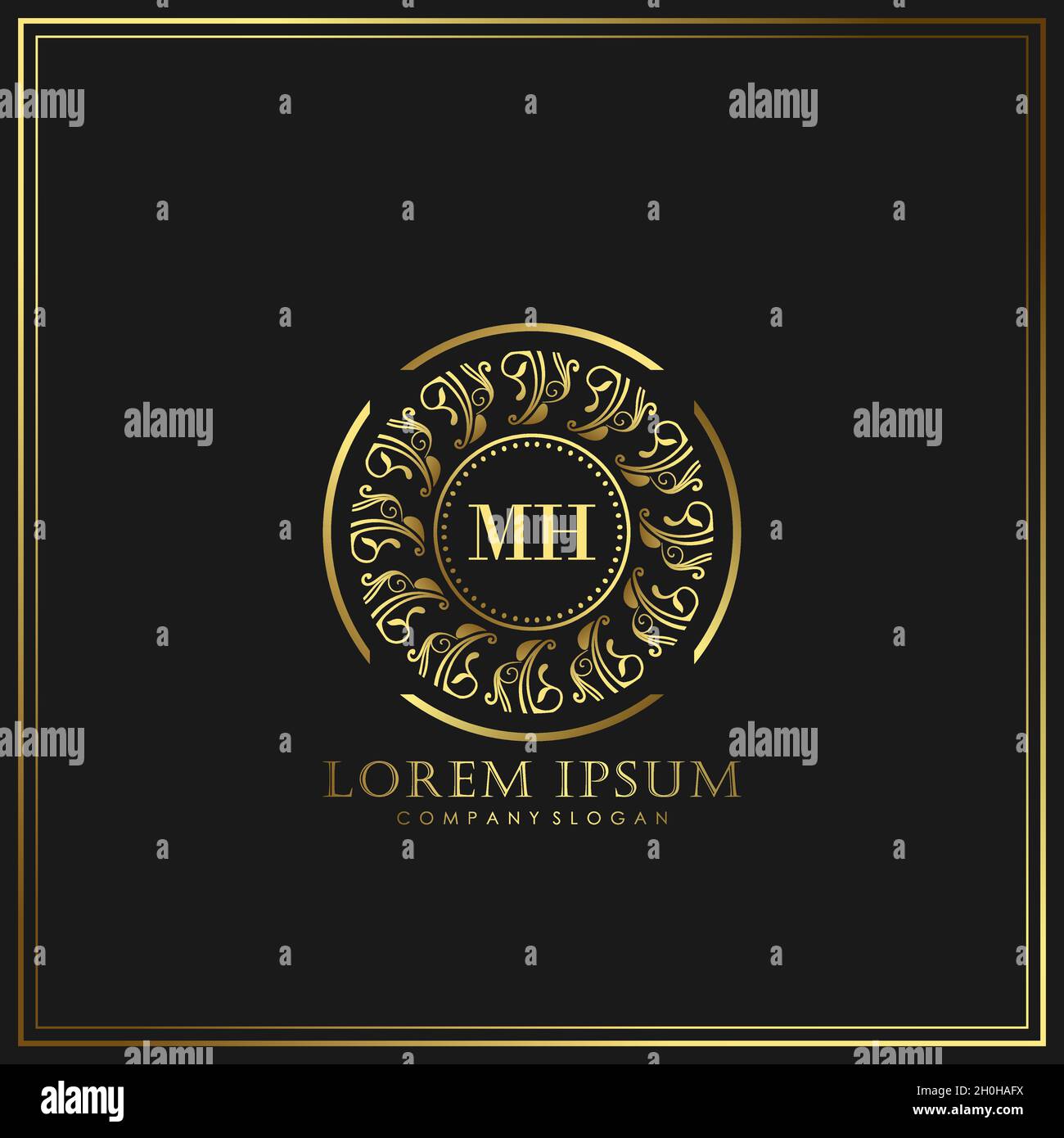 MH initial lettre Luxury logo modèle dans vecteur pour restaurant, Royalty, Boutique, café, Hôtel, Heraldic, bijoux, mode et autres vecteur illustrat Illustration de Vecteur