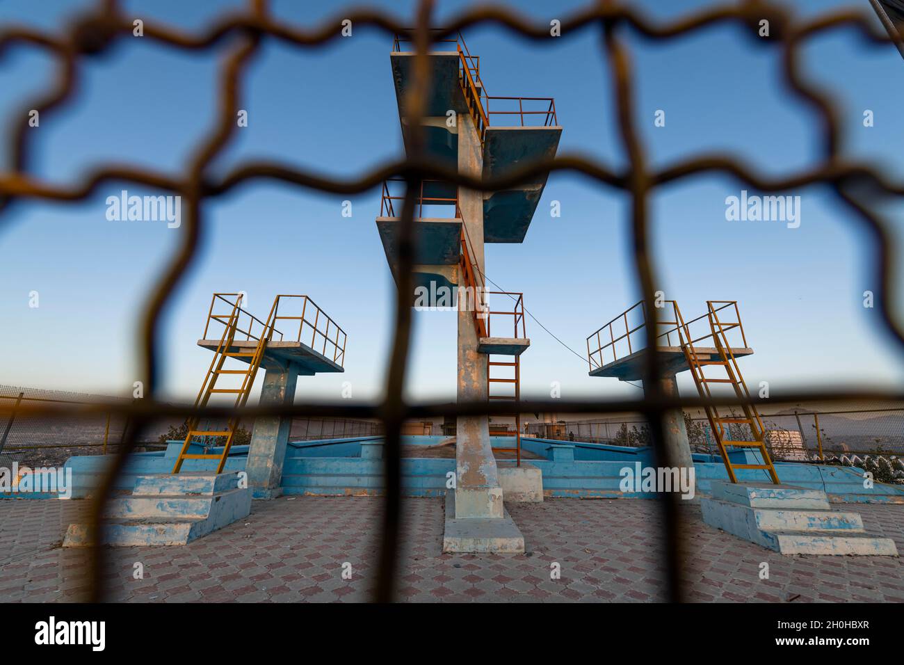 Ancienne piscine où les talibans pendaient leurs prisonniers, Kaboul, Afghanistan Banque D'Images