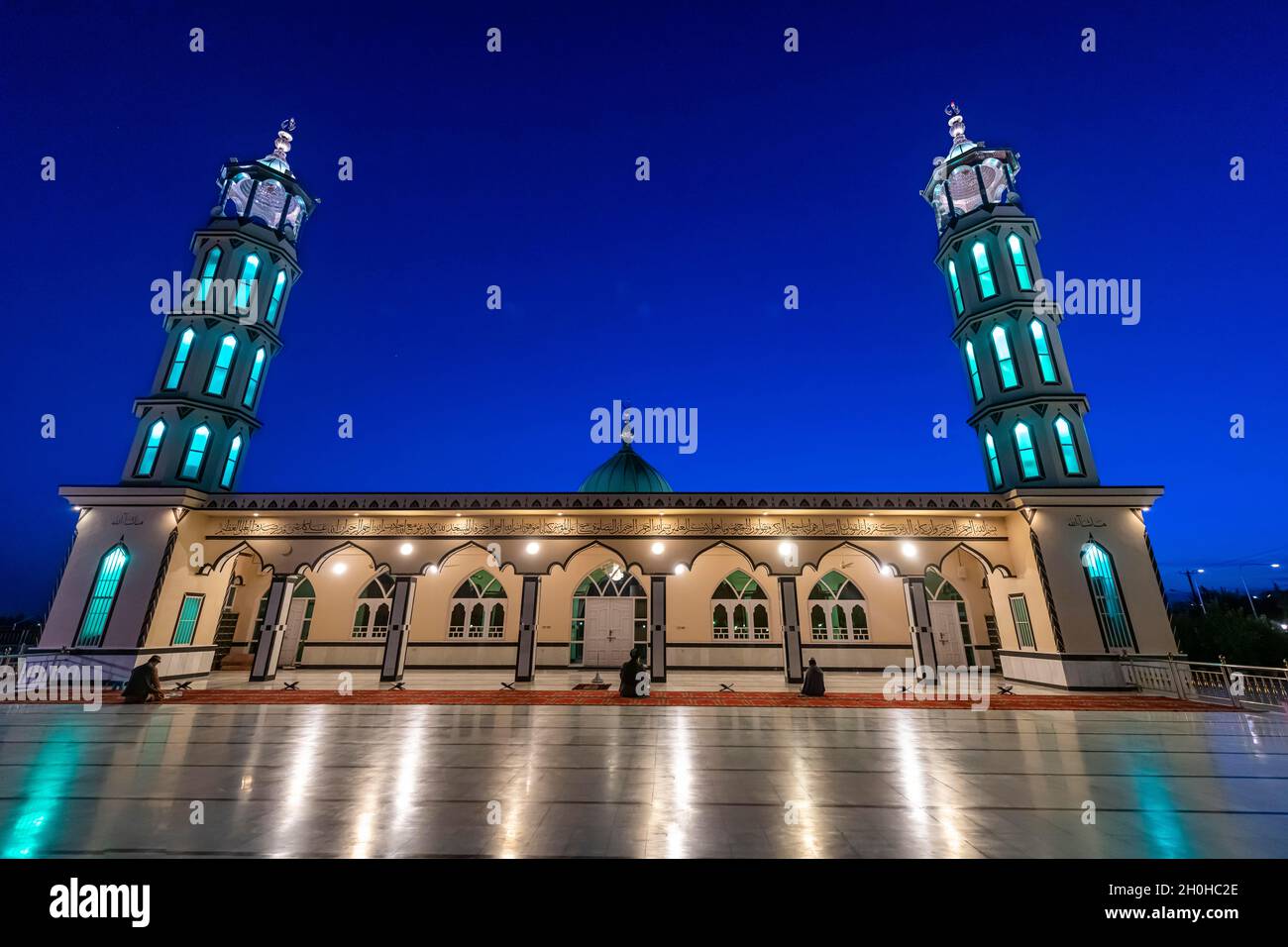 Grande mosquée Azno Mina la nuit, Kandahar, Afghanistan Banque D'Images