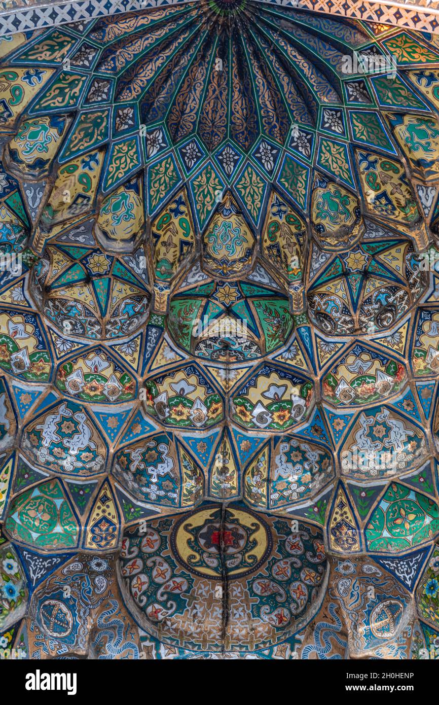 Belles œuvres d'art dans le mausolée Ahmad Shah Durrani, Kandahar, Afghanistan Banque D'Images