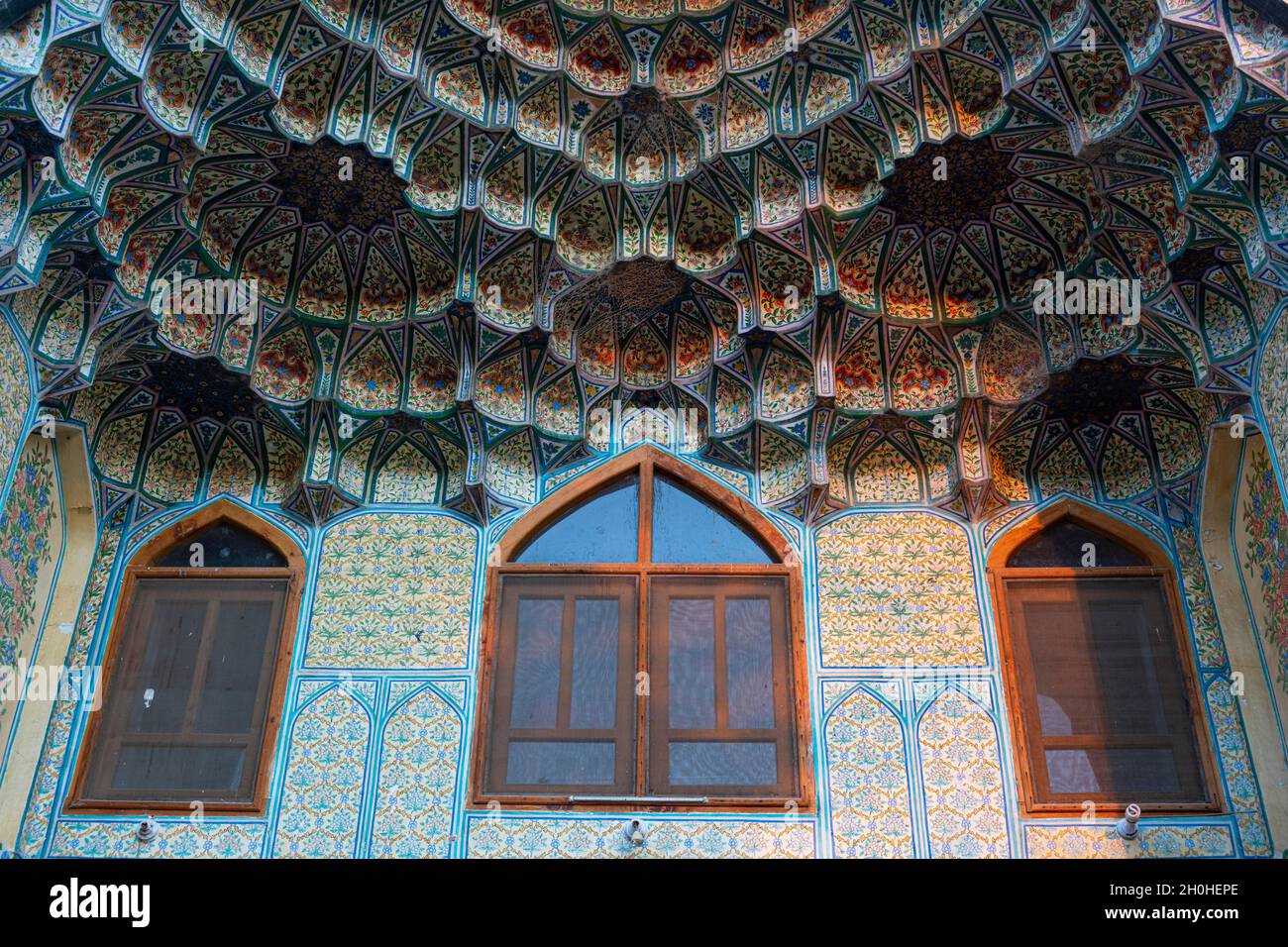 Belles œuvres d'art dans le mausolée Ahmad Shah Durrani, Kandahar, Afghanistan Banque D'Images