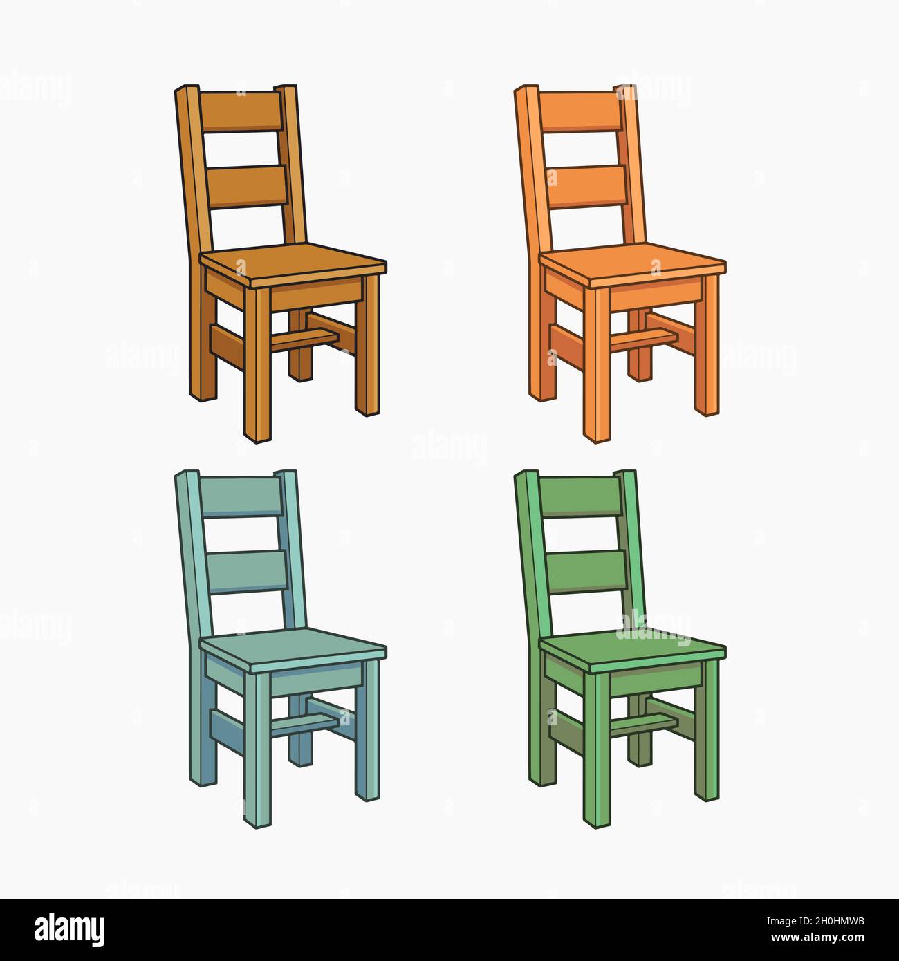 Ensemble de chaises, dessin animé, dessin animé Image Vectorielle Stock -  Alamy