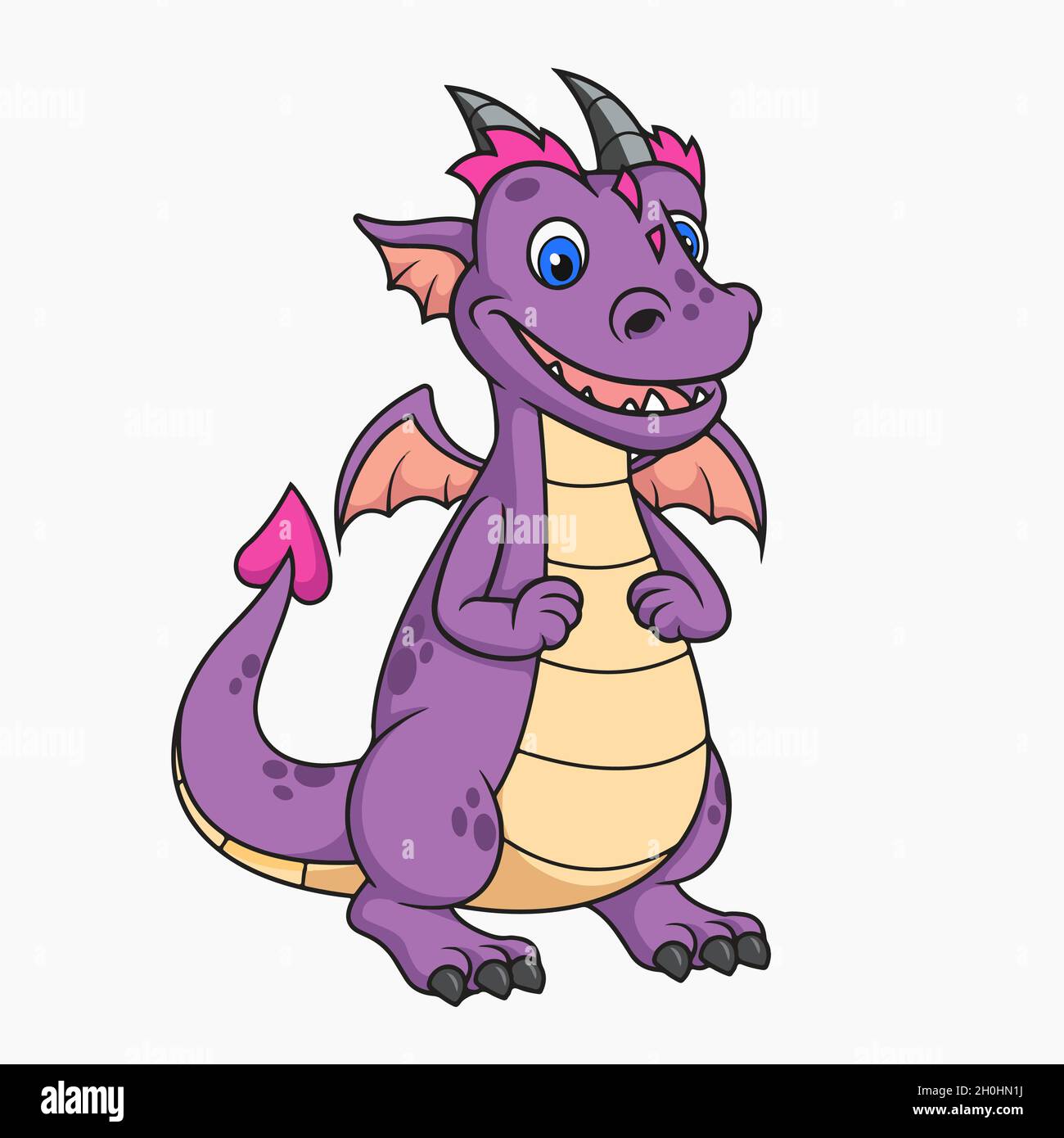 Dessin animé Dragon Vector Cartoon Clipart Illustration de Vecteur
