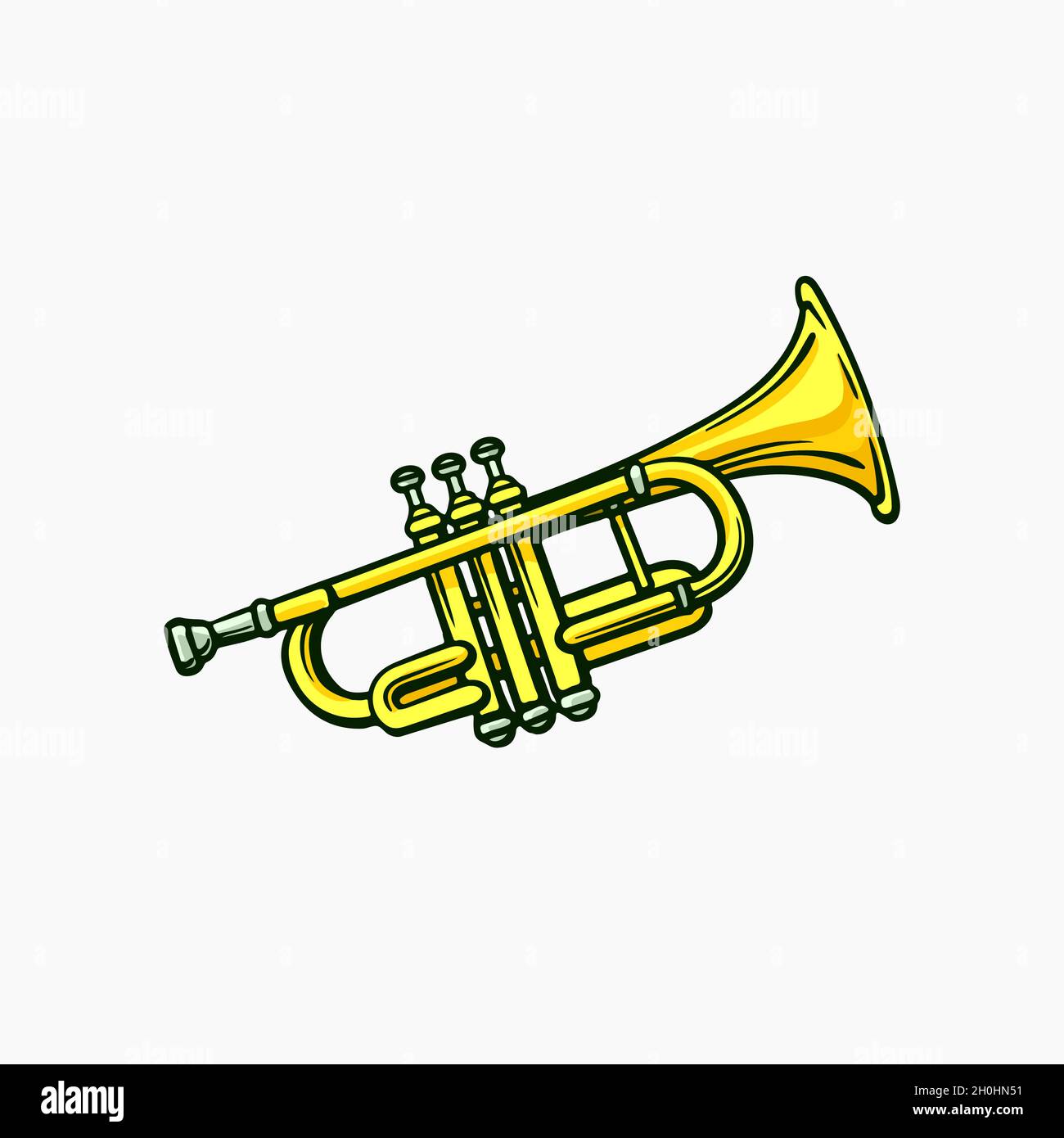 Cartoon trumpet instrument music wind Banque d'images détourées - Alamy