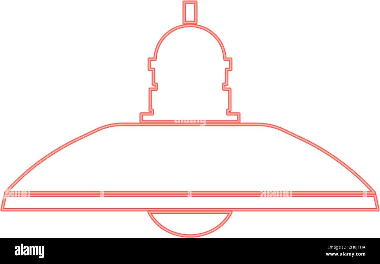 Lampe de ménage rétro néon et lampadaire rouge illustration vectorielle de style plat image de lumière Illustration de Vecteur