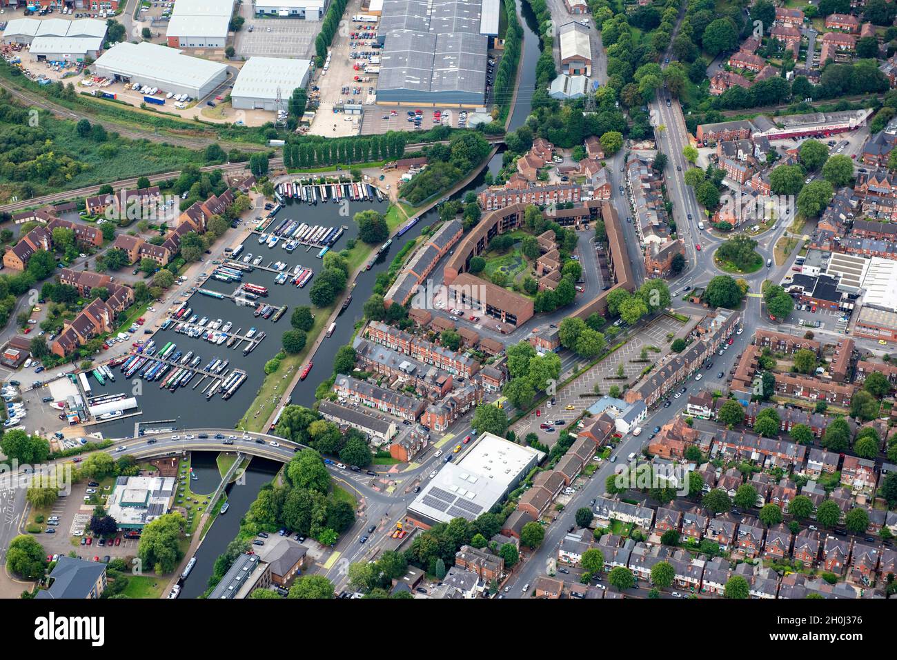 Image aérienne de la région de Castle Marina à Nottingham, dans le Nottinghamshire, en Angleterre Banque D'Images