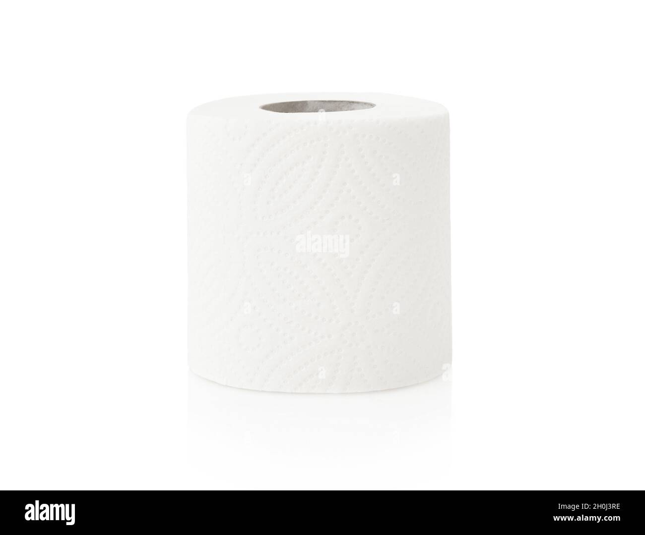 Papier toilette blanc , sur fond blanc isolé Banque D'Images