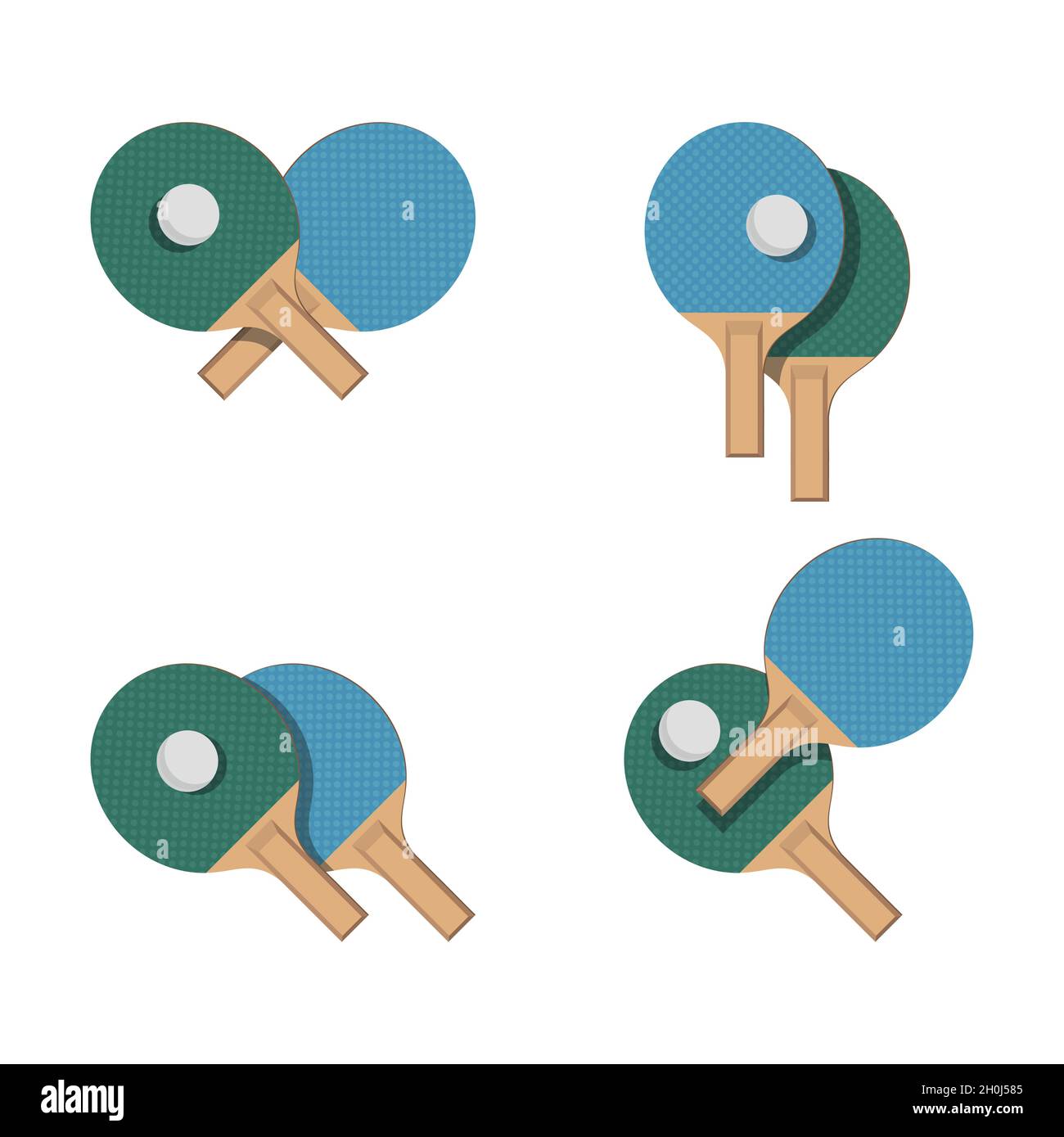 ping-pong, logo de tennis, sport, raquette et balle de tennis de sports divers, jeu de raquette de ping-pong, court de tennis, équipement de table de ping-pong, plat d Illustration de Vecteur