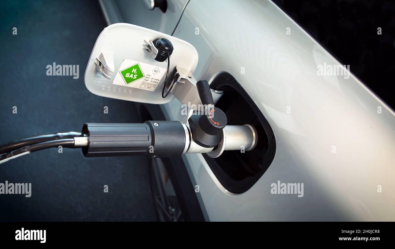 Station de charge de voiture à hydrogène couleur blanche conception  visuelle. Illustration 3d Photo Stock - Alamy