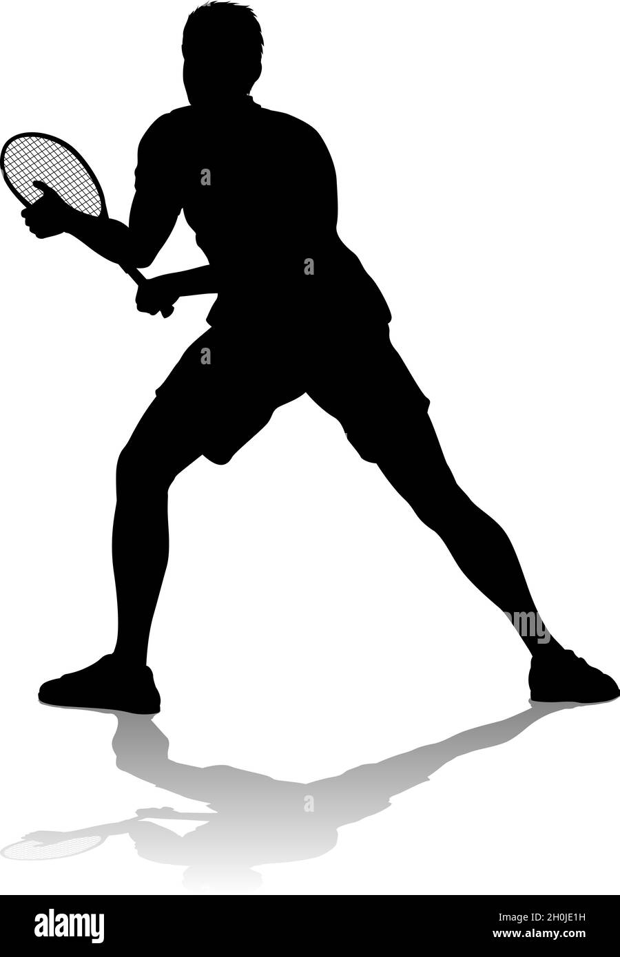 Tennis Silhouette Sport joueur Homme Illustration de Vecteur