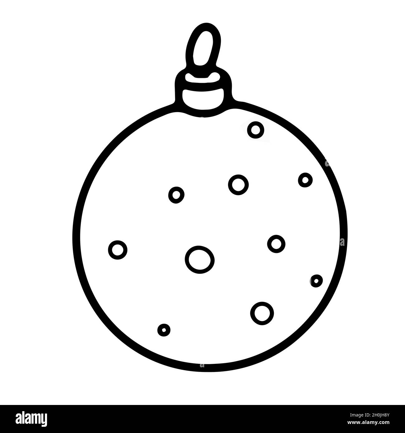Boule ronde arbre de Noël jouet avec pois Illustration de Vecteur