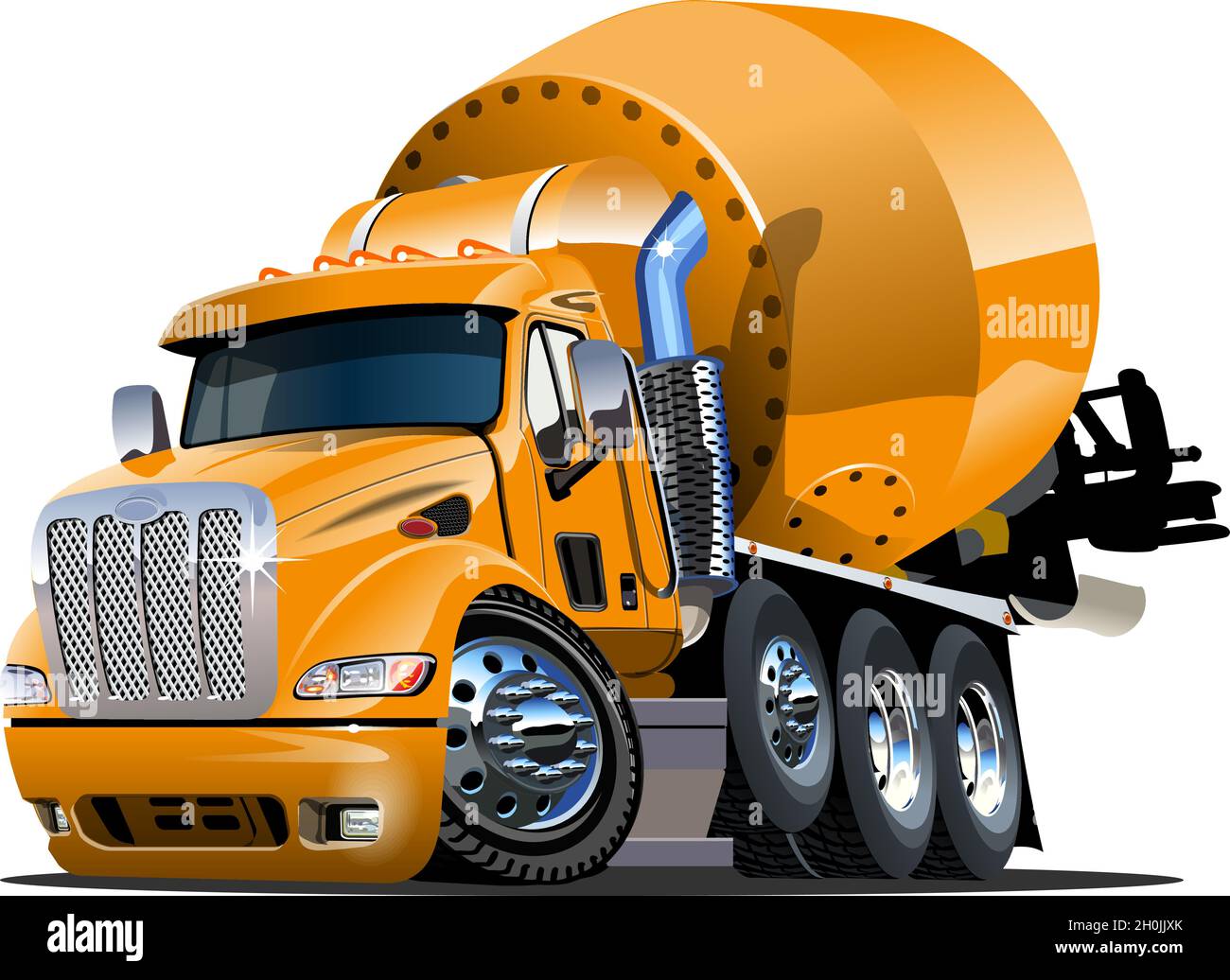 Vector Cartoon Mixer Truck disponible EPS-10 format vectoriel séparé par des groupes et des calques pour faciliter l'édition Illustration de Vecteur