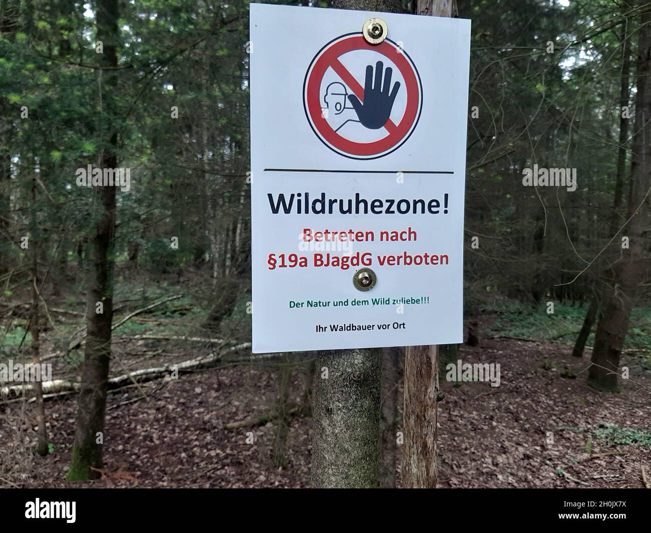 Signez protection de la faune, pas d'intrusion, Allemagne Banque D'Images