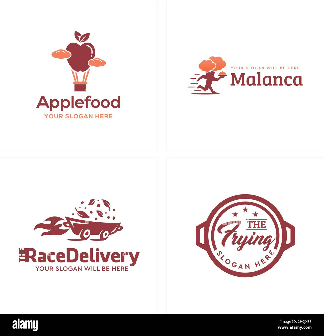Logo de livraison de restaurant alimentaire Illustration de Vecteur