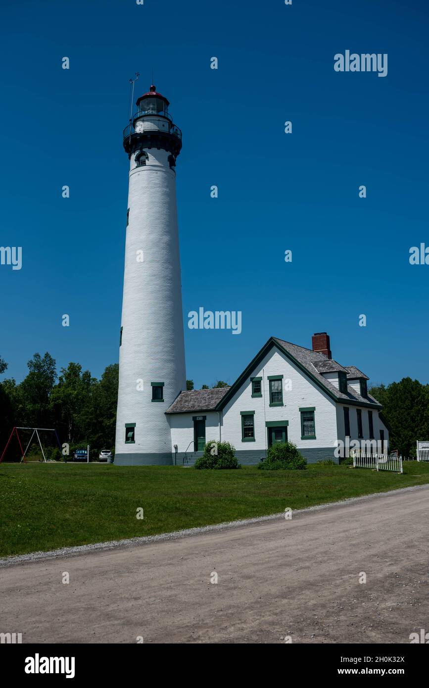 Nouveau phare de presque Isle situé dans le parc public Banque D'Images