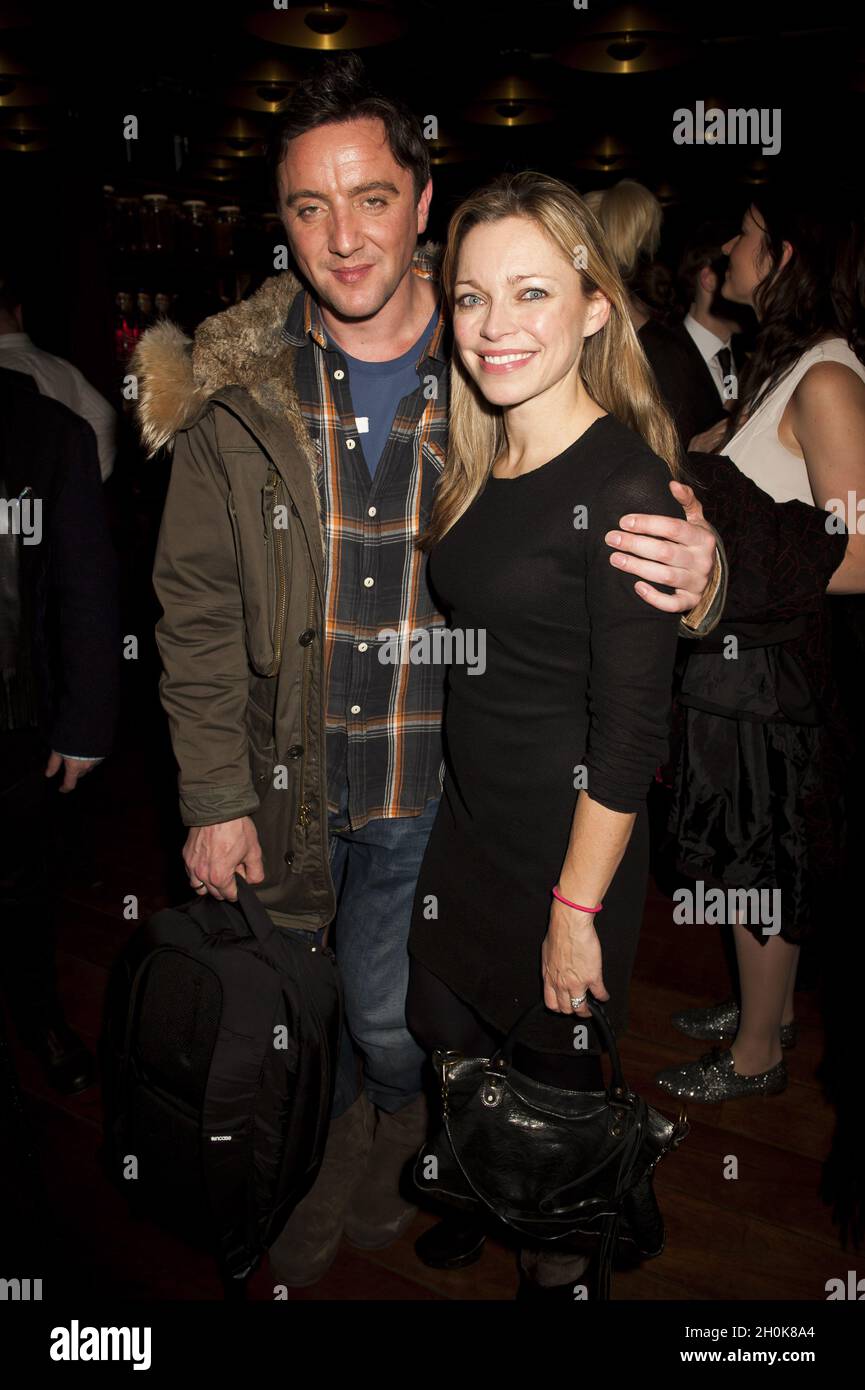Peter Serafinowicz et Sarah Alexander au Ladytuers ouverture nuit après partie au Spice Market, Londres, 7 décembre 2011. Banque D'Images