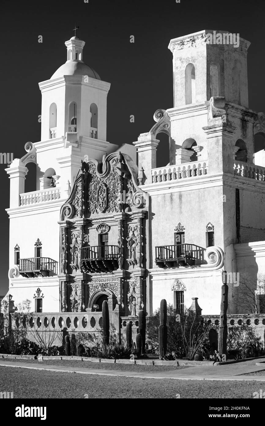 San Xavier del bac Église de mission catholique espagnole - Tucson - Arizona Banque D'Images