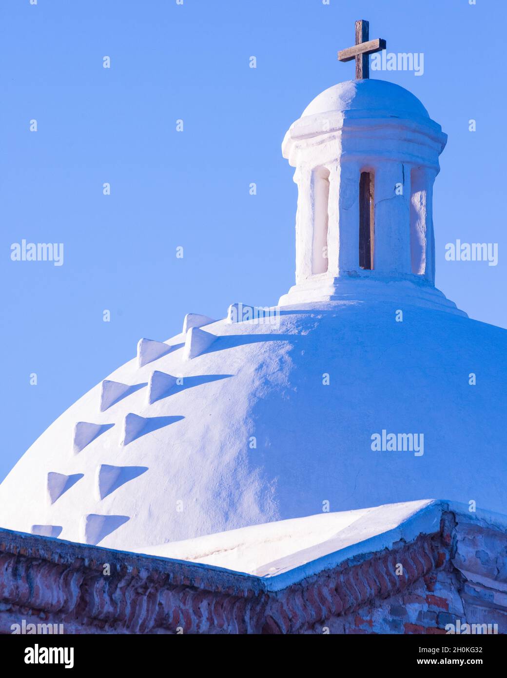 Tumacacori dôme de l'église de la Mission espagnole - Tubac - Arizona Banque D'Images