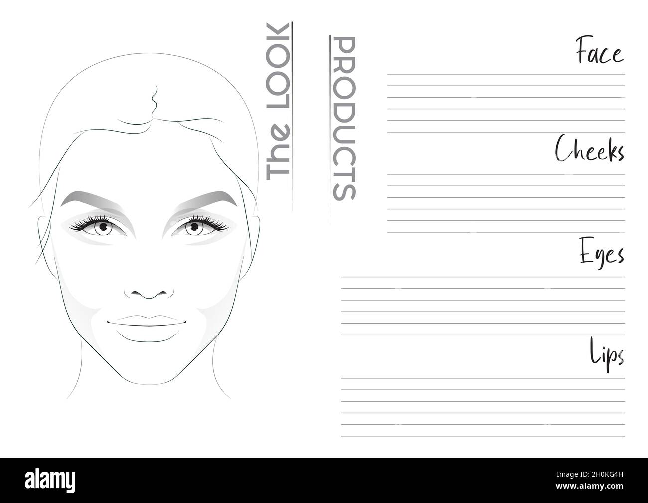 Modèle de graphique vierge Realistic MakeUp Artist.Illustration vectorielle Illustration de Vecteur