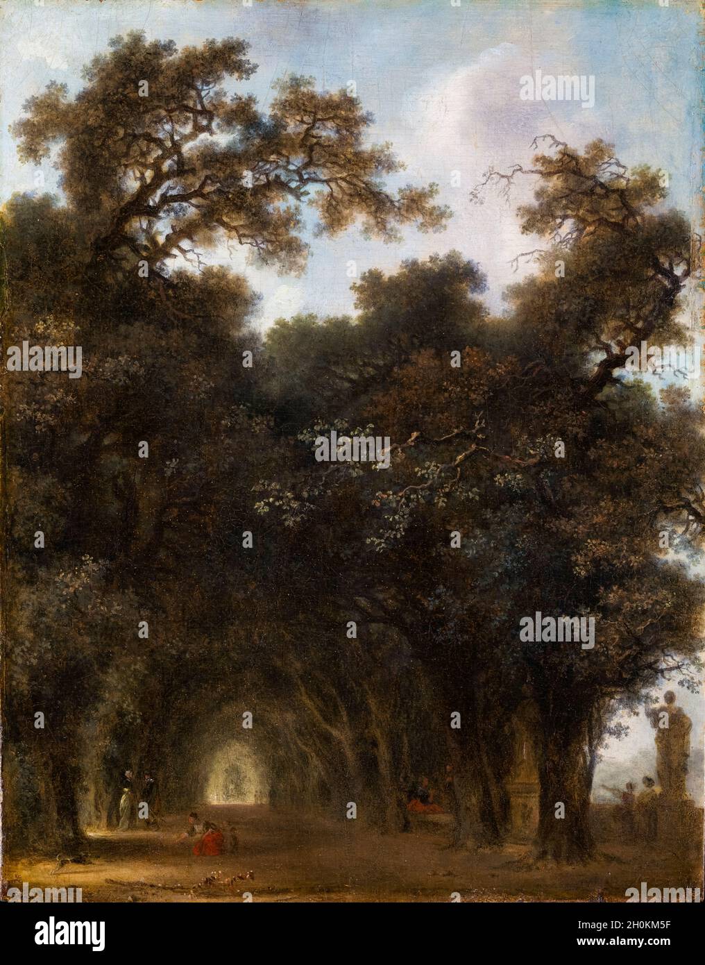 Jean Honoré Fragonard, Une avenue ombragée, peinture de paysage, vers 1775 Banque D'Images