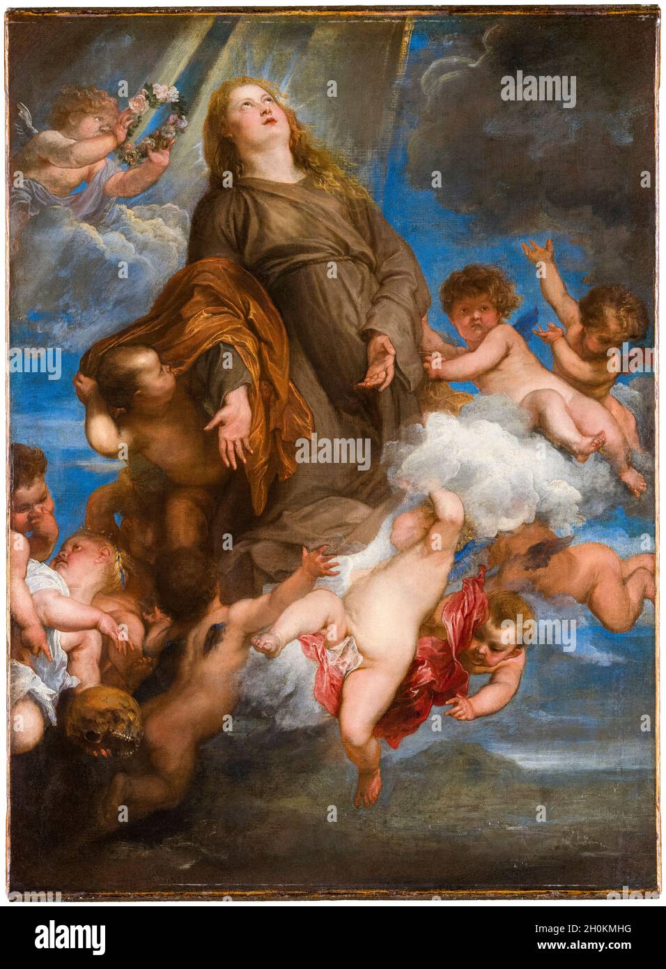 Saint Rosalie intercède pour la peste de Palerme, peinture d'Anthony van Dyck, 1624 Banque D'Images