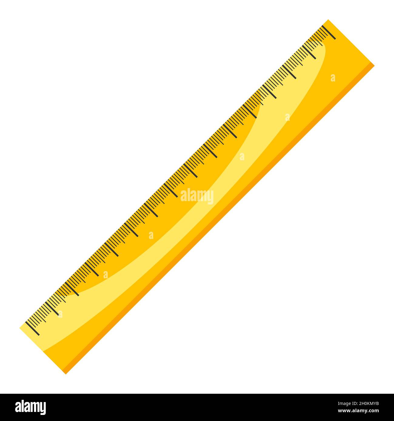Icône d'éducation de la règle de mesure.Instrument d'outil horizontal.Équipement de géométrie. Illustration de Vecteur