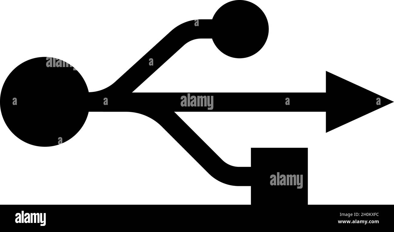 Symbole des fiches de câble USB Illustration de Vecteur