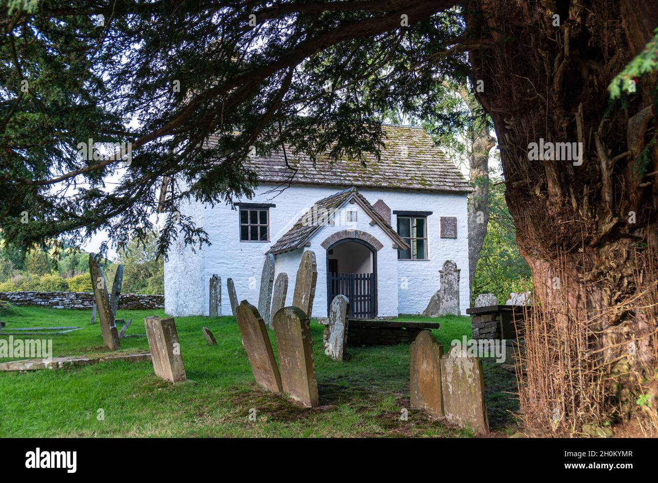 ancienne église en bois, capel y fin, sur le bluff de foin Banque D'Images