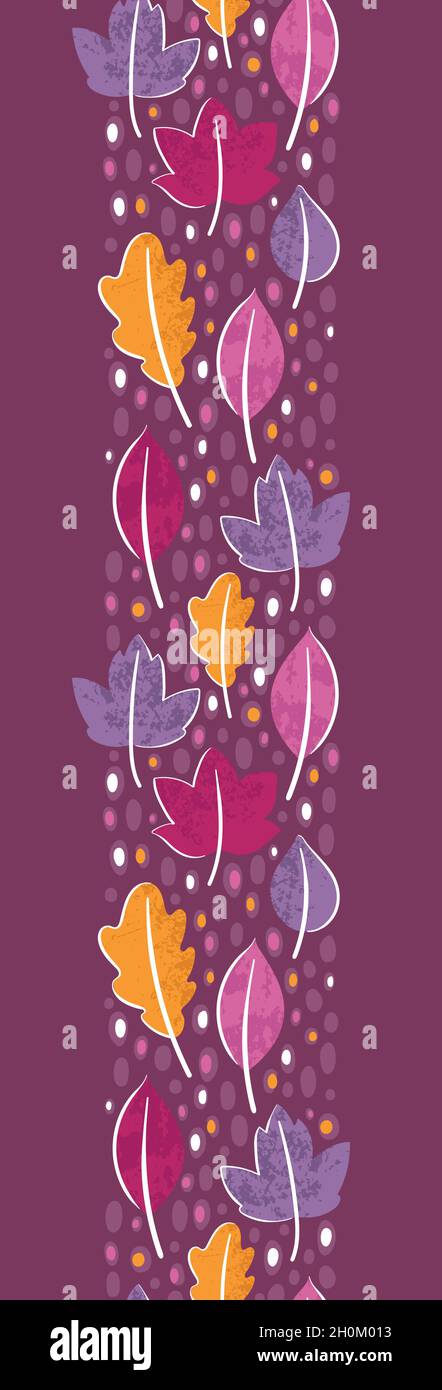 Motif automnal coloré sans couture, feuilles dessinées à la main avec texture, superbes couleurs, idéal pour les textiles, l'emballage, les bannières,fonds d'écran - conception vectorielle Illustration de Vecteur