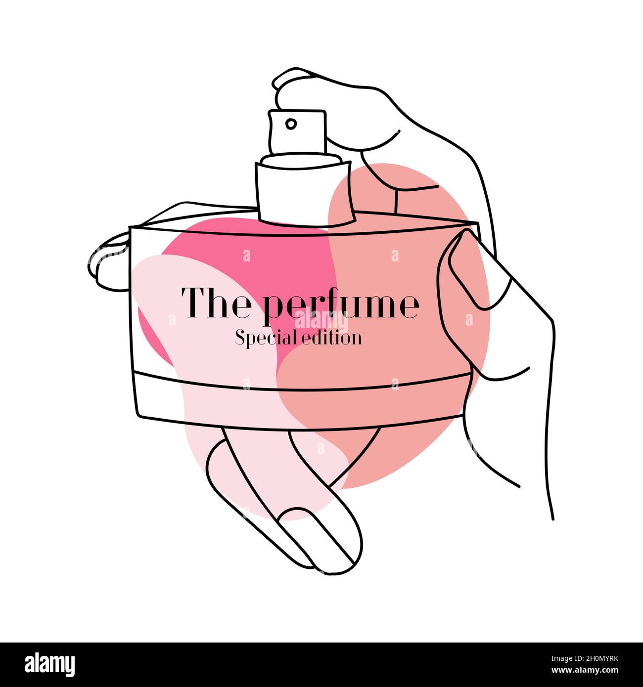 Parfum d'art de ligne à la main avec des formes abstraites.Illustration vectorielle. Illustration de Vecteur