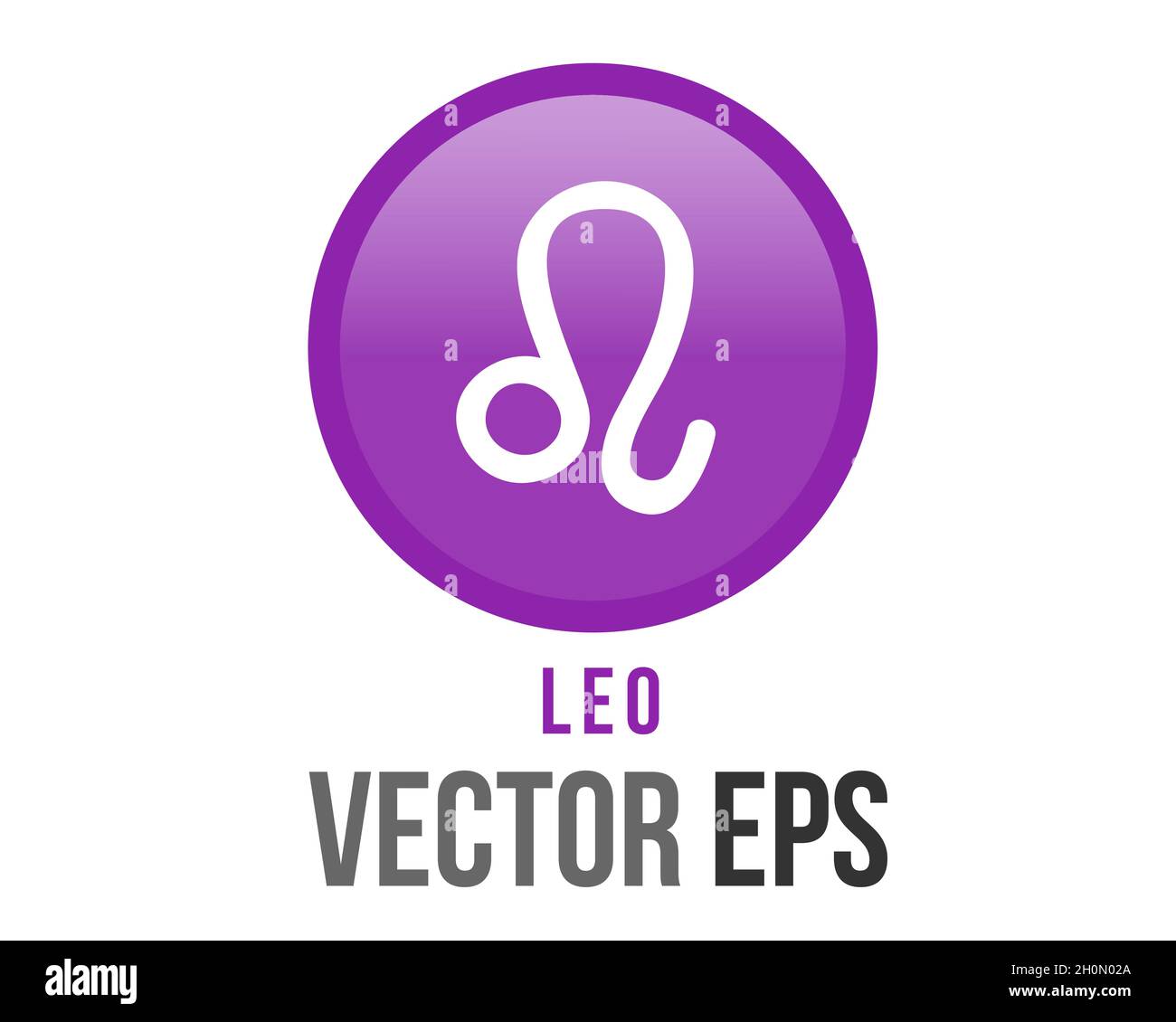 L'icône du signe astrologique Leo violet de gradient de vecteur isolé dans le zodiaque représente le lion Illustration de Vecteur