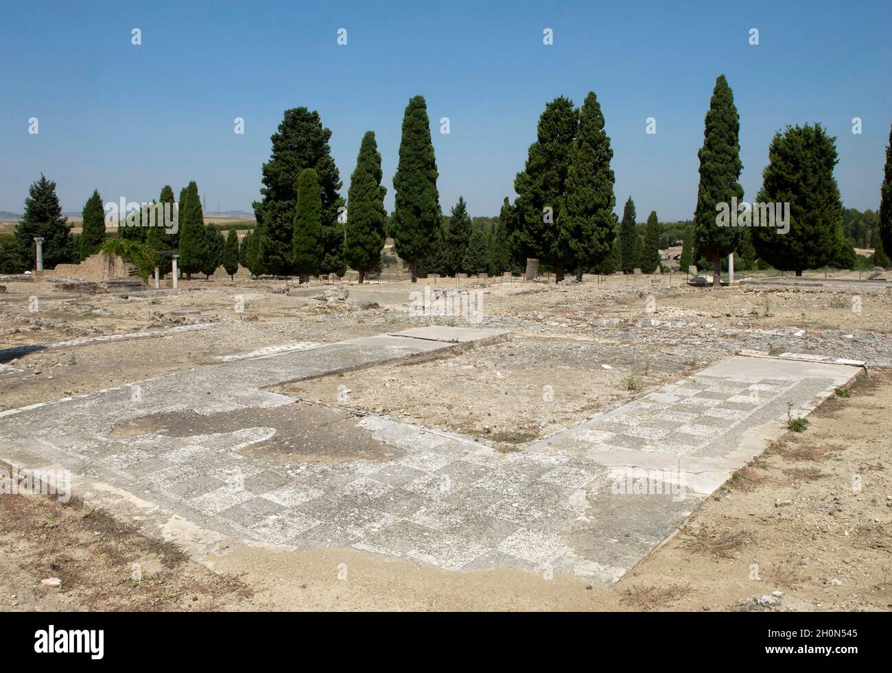 Espagne, Andalousie, province de Séville, Santiponce.Ville romaine d'Italica, fondée en 206 av. J.-C. par le général romain Scipio.Maison de patio Rodio.Reste de TH Banque D'Images