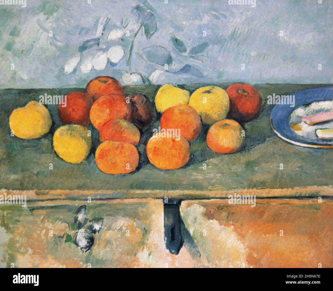 Paul Cézanne (1839-1906). Artiste français et peintre post-impressionniste. Pommes et biscuits. Vers 1879-1880. Huile sur toile (45 x 55 cm). Musée de l' Banque D'Images