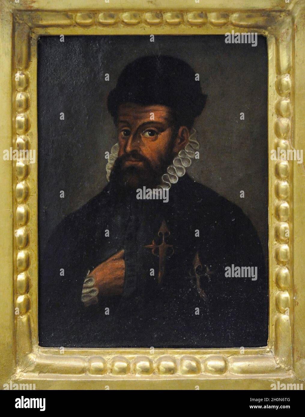 Francisco Pizarro (env.1476-1541).explorateur espagnol et conquistador.Après la conquête du Pérou, a fondé sa capitale, Lima.Portrait anonyme, Espagne Banque D'Images