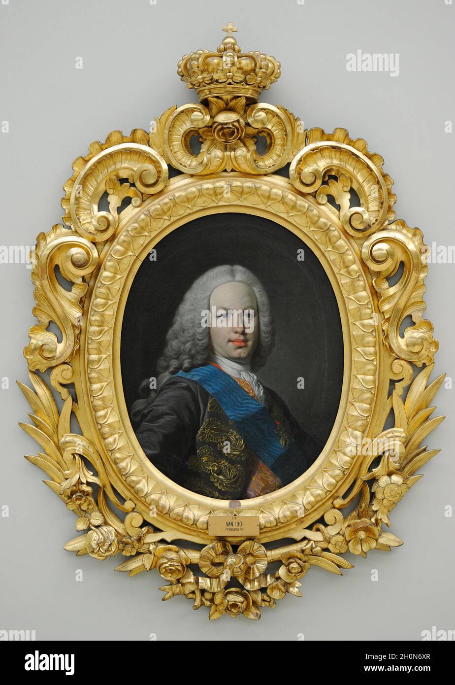Ferdinand VI (1713-1759).Roi d'Espagne (1746-1759).Portrait de Louis Michel Van Loo (1707-1771), 1750-1758.Académie royale des beaux-arts de San Fernando Banque D'Images
