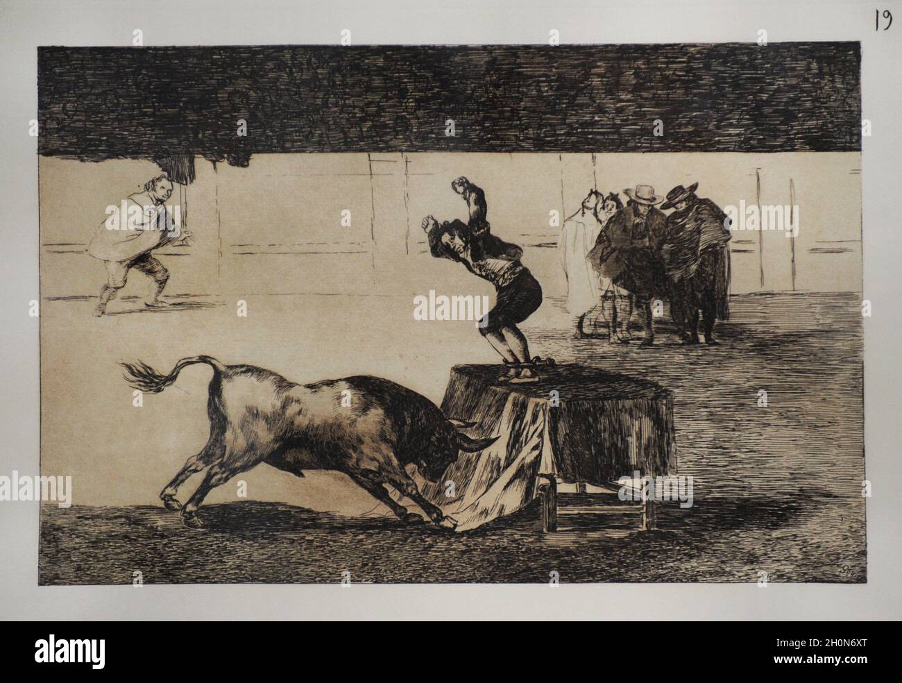 Francisco de Goya y Lucientes (1746-1828).Peintre espagnol.La Tauromaquia (Bullfighting).Une autre folie de son sur la même place (Otra lokura suya Banque D'Images